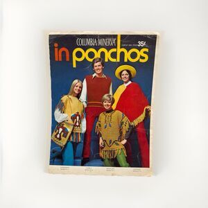 Columbia Minerva In Ponchos Crochet Knitting Pattern Leaflet 2520 70s Vintage